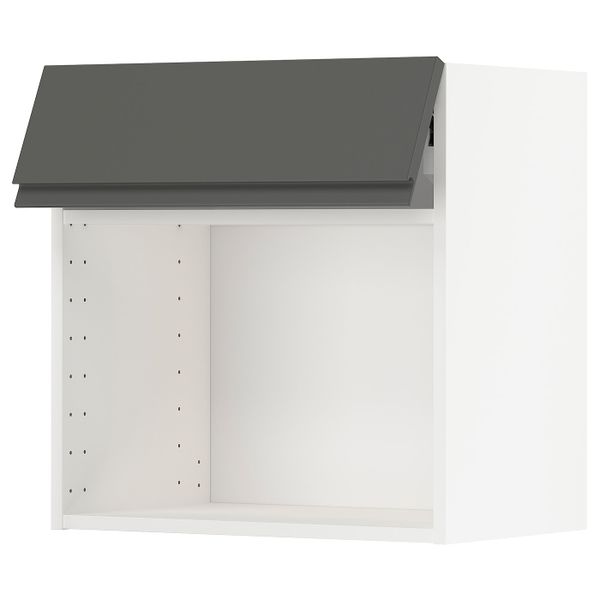 Навесной шкаф для СВЧ-печи, белый/Воксторп темно-серый 60x60 см IKEA МЕТОД 493.117.55 - схема-чертеж с размерами