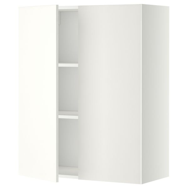 Навесной шкаф с полками, 2 дверцы МЕТОД, белый, Хэггеби белый - схема-чертеж с размерами