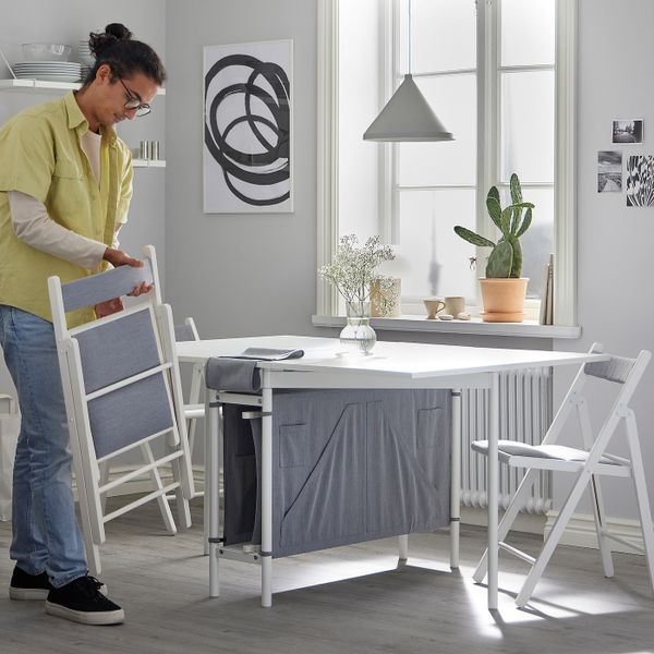 Стол и 4 стула, белый, светло-серый/Книса белый, светло-серый 89x98 см IKEA KALLHÄLL КАЛЛХЭЛЛ / TERJE ТЕРЬЕ 794.281.79 - фото 5