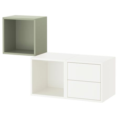 Комбинация для хранения, 105x35x70 см, светло-зеленый, белый IKEA EKET ЭКЕТ 694.301.49