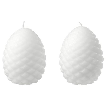 Неароматическая свеча формовая ВИНТЕР 2018, шишка, белый (8 см)