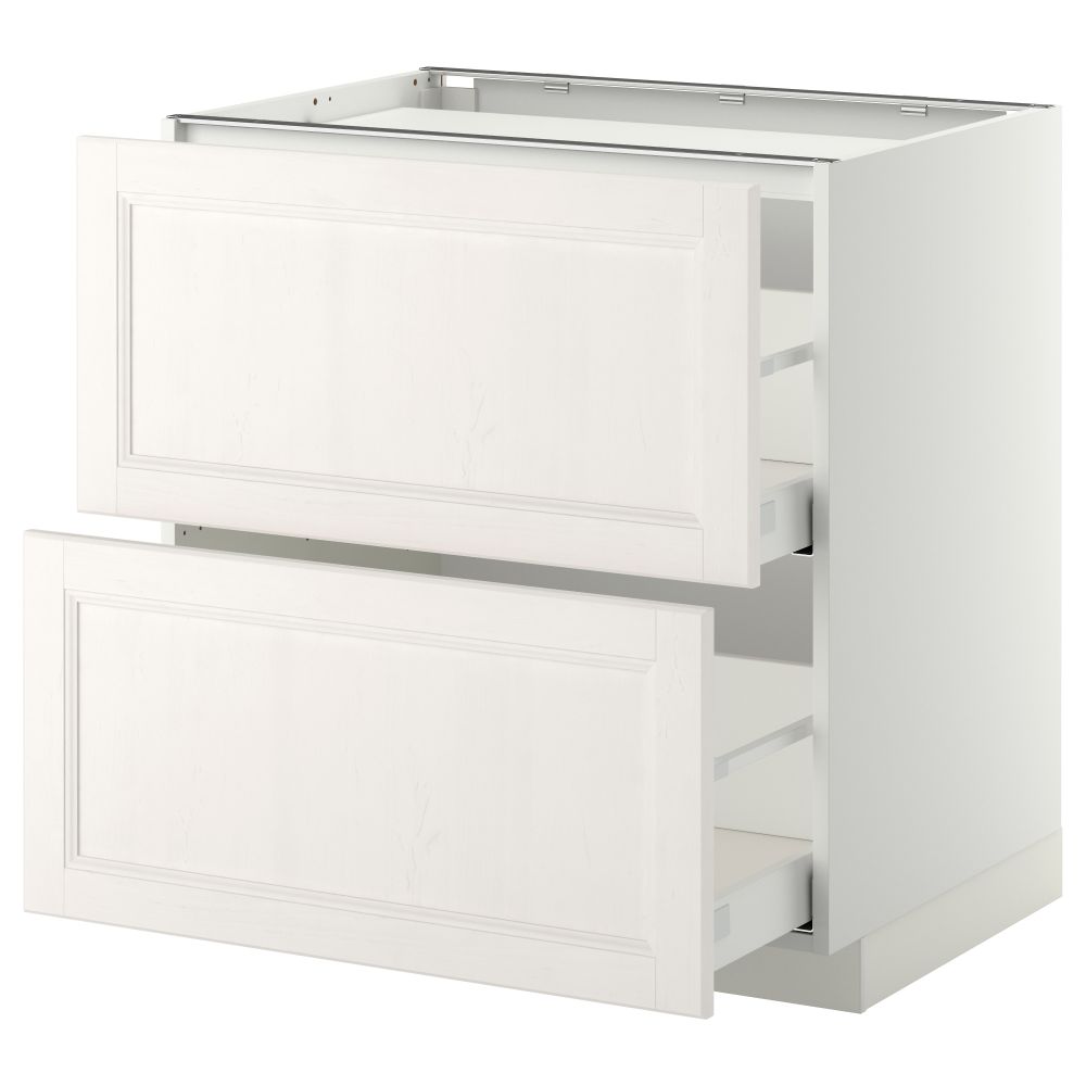 Напольный шкаф, 2 фронтальных панели, 3 ящика МЕТОД / МАКСИМЕРА, белый, Лаксарби белый - фото 1
