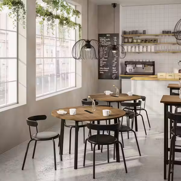 MITTZON МИТТЗОН Конференц-стол - круглой формы шпон грецкого ореха/чёрный 120x75 см - фото 5