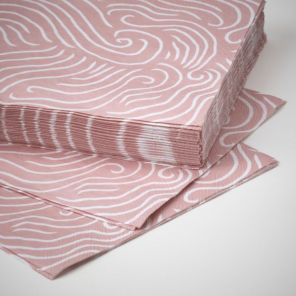 Салфетка бумажная, с рисунком/розовый 33x33 см IKEA VÅRFEST ВОРФЕСТ 005.159.47 - фото 2