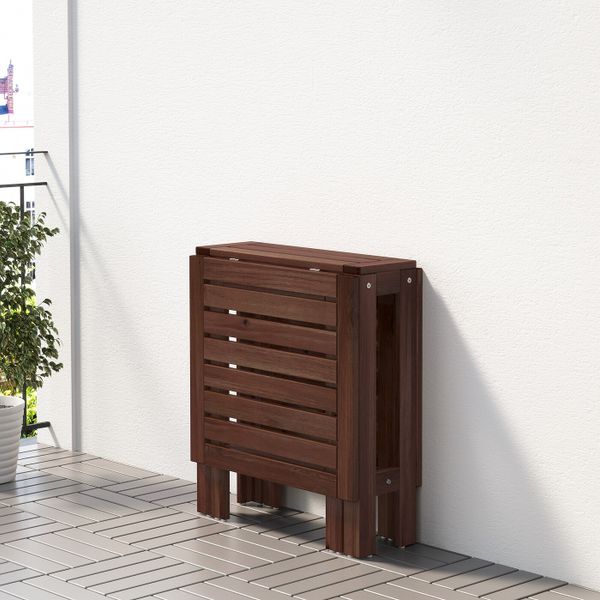 Стол + 4 складных стула, для/сада, коричневая морилка/Куддарна голубой IKEA ЭПЛАРО 392.900.94 - фото 2