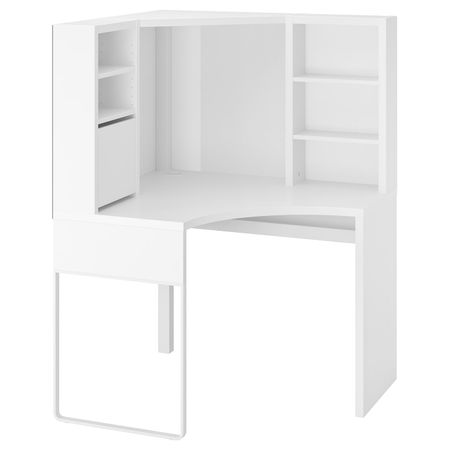 Рабочее место, угловое, белый 100x142 см IKEA MICKE МИККЕ 003.739.24