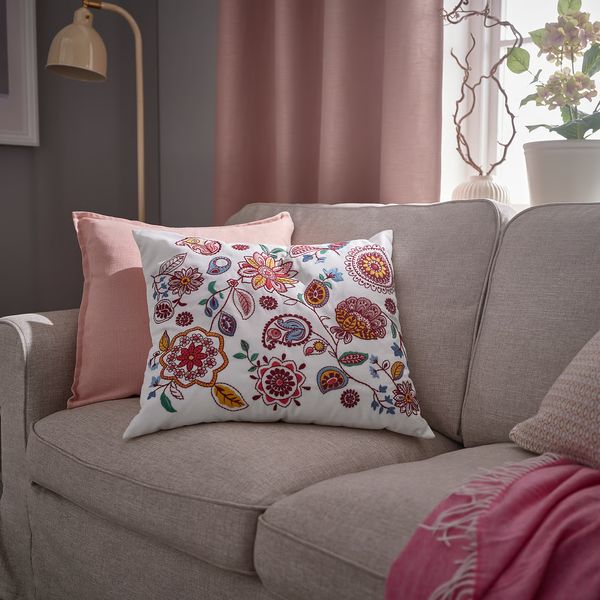 FJÄLLFRYLE ФЬЕЛЛФРЮЛЕ Подушка - белый разноцветный/ришелье 50x58 см - фото 3