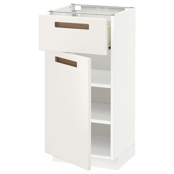 Напольный шкаф с ящиком, дверью МЕТОД / ФОРВАРА, белый, Мэрста белый - схема-чертеж с размерами