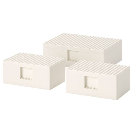 LEGO® контейнер с крышкой, 3 шт., белый IKEA BYGGLEK БЮГГЛЕК 604.534.04