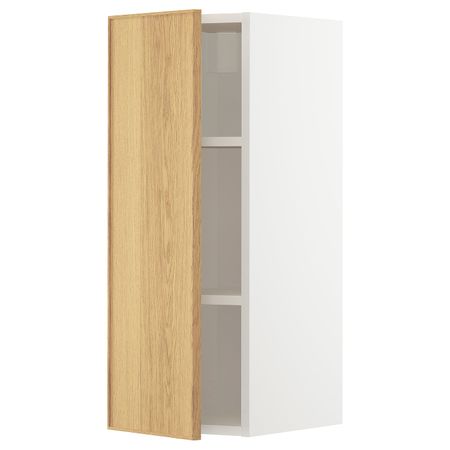 Шкаф навесной с полкой, белый/Экестад дуб 30x80 см IKEA METOD МЕТОД 193.009.23