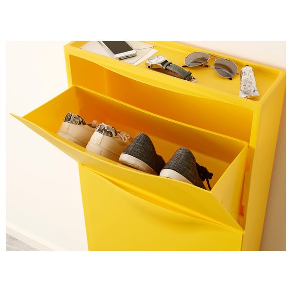 Галошница шкаф ТРОНЭС, желтый (51x39 см) - схема-чертеж с размерами