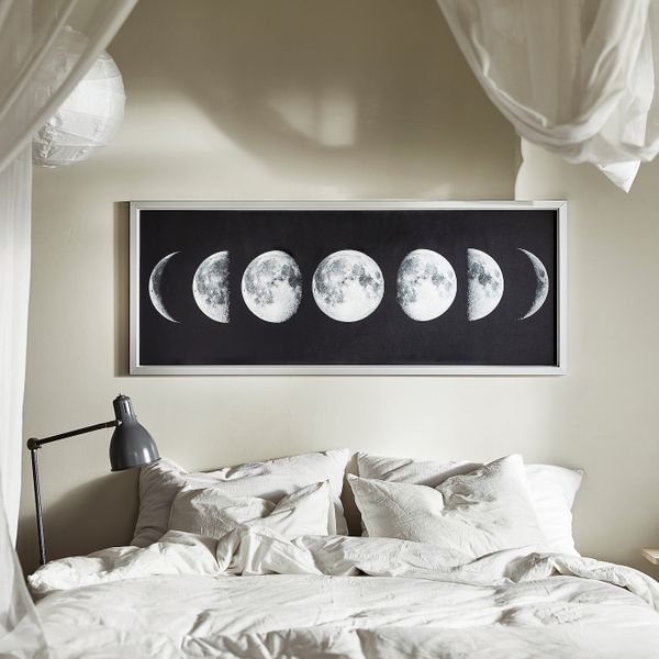 Картина с рамой, Фазы луны/цвет алюминия 140x56 см IKEA BJÖRKSTA БЬЁРКСТА 594.168.32 - фото 2