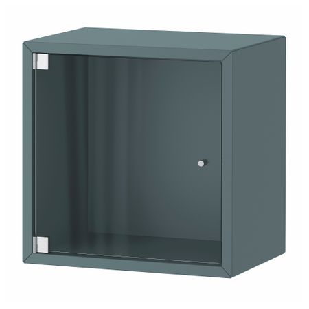 Навесной шкаф со стеклянной дверью, 35x25x35 см, серо-бирюзовый IKEA EKET ЭКЕТ 193.854.94