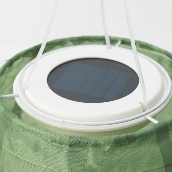 Подвесная светодиодная лампа, для сада/овал зеленый 43 см IKEA СОЛВИДЕН 604.516.93 - фото 2