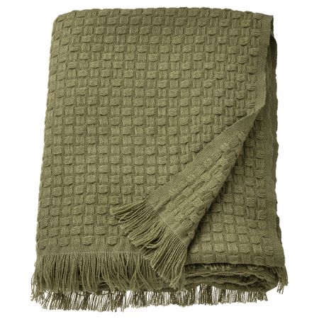 Плед, 130x170 см, зелено-желтый IKEA HORNMAL 905.307.88