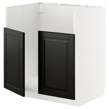 METOD Шкаф для мойки ТАЛЛШЁН - белый/Bodbyn чёрный 80x60 см