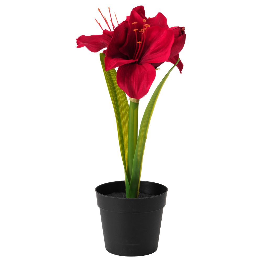 Искусственное растение в горшке ФЕЙКА, Амариллис красный (9 см) - фото 1