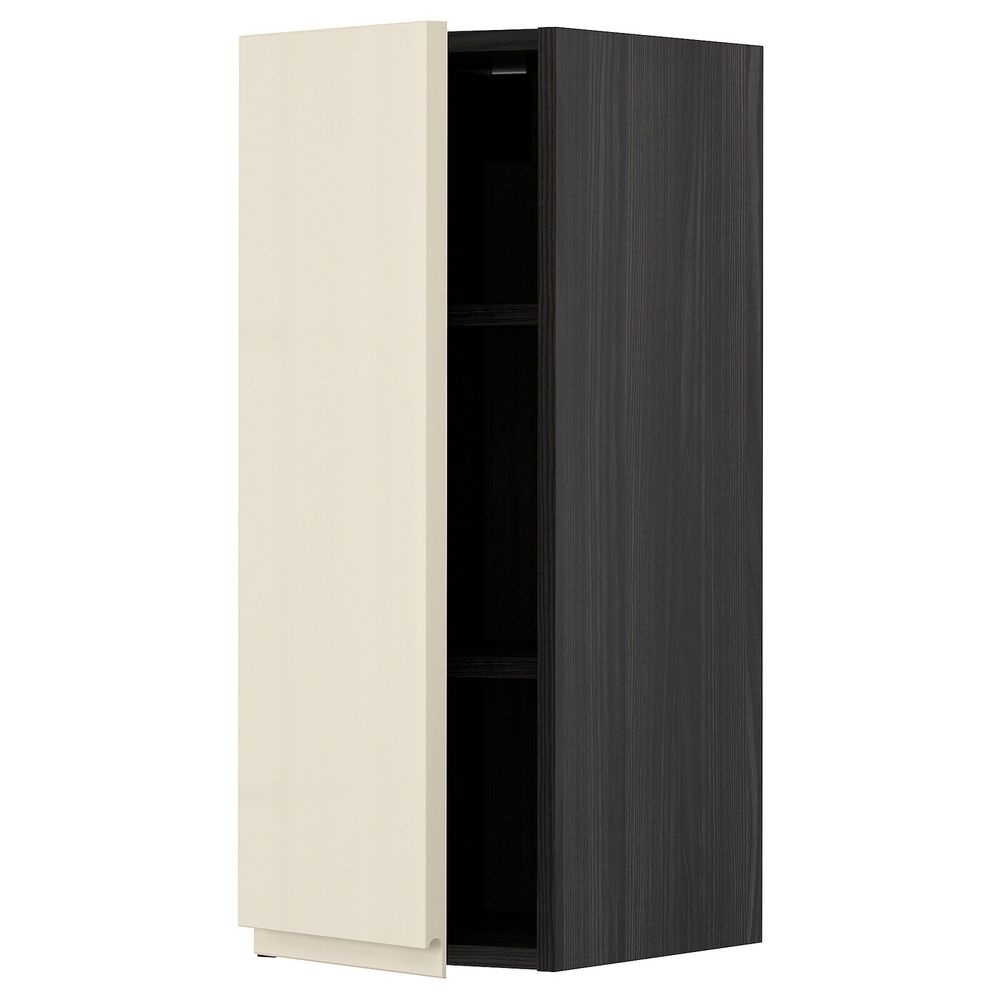 Шкаф навесной с полкой, черный, Воксторп глянцевый светло-бежевый 30x80 см IKEA МЕТОД 593.027.84 - схема-чертеж с размерами