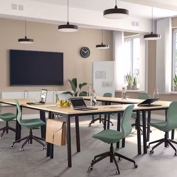 MITTZON МИТТЗОН Конференц-стол - березовый шпон/чёрный 140x68x75 см - фото 2