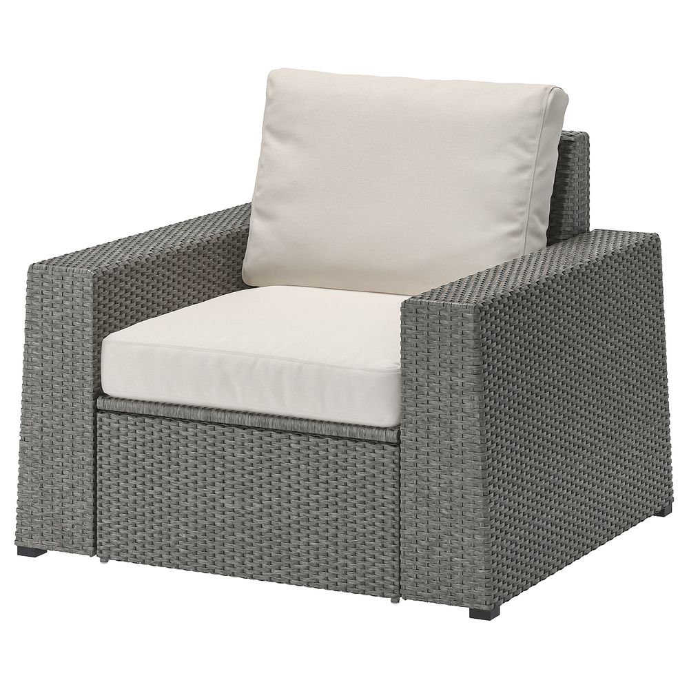 Садовое кресло, темно-серый/ФРЁСЁН/ДУВХОЛЬМЕН бежевый IKEA SOLLERÖN СОЛЛЕРОН 292.877.18 - фото 1