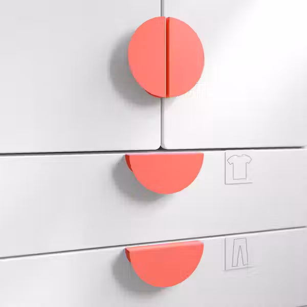 BEGRIPA Ручка - светло-красный/полукруг 130 мм - фото 2