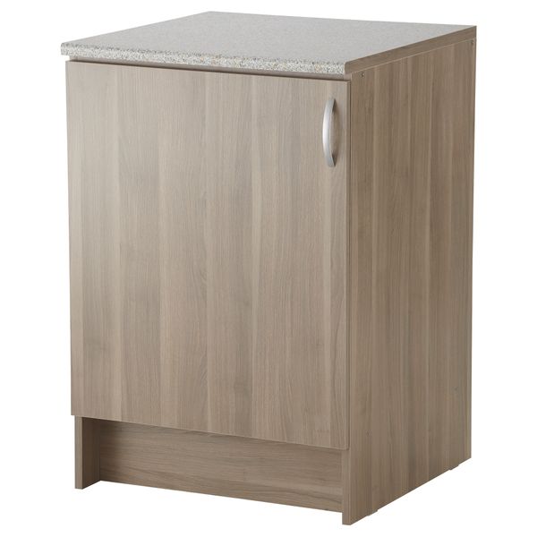 Напольный шкаф с дверью АЛЬБРУ, серо-коричневый (60x89 см) - фото 1