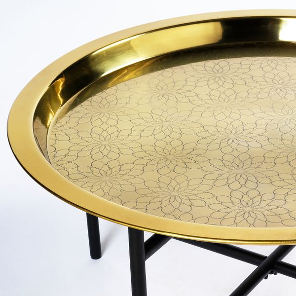 Стол сервировочный, черный/золотой 65x32 см IKEA LJUVARE ЛЬЮВАРЕ 204.921.34 - фото 2