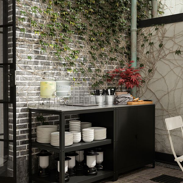 Стол разделочный, черный/нержавеющая сталь для сада 86x61 см IKEA GRILLSKÄR ГРИЛЛЬСКЭР 604.889.17 - фото 8