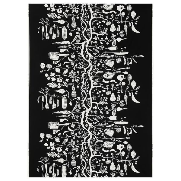 PIPDÅN Отрез ткани - чёрный/белый 150x300 см - фото 1