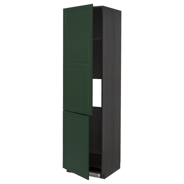 Высокий шкаф для/холод/мороз/2дверцы, черный/Будбин темно-зеленый 60x60x220 см IKEA МЕТОД 493.133.49 - схема-чертеж с размерами