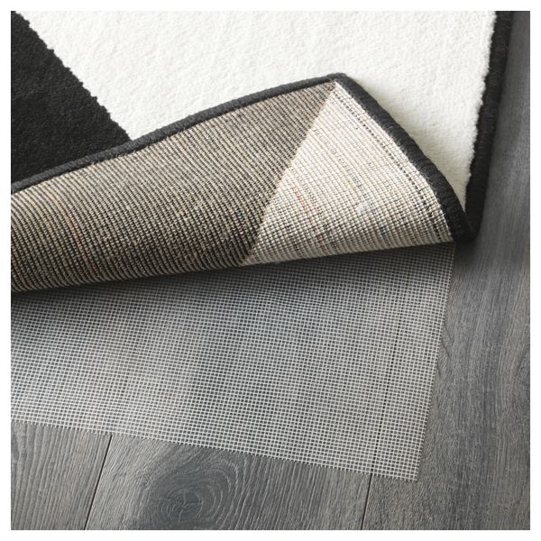 Ковер, короткий ворс СИЛЛЕРУП, черный/белый - фото 3