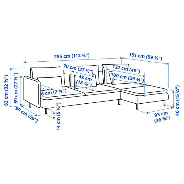 IKEA, дополнительный ракурс - схема-чертеж с размерами