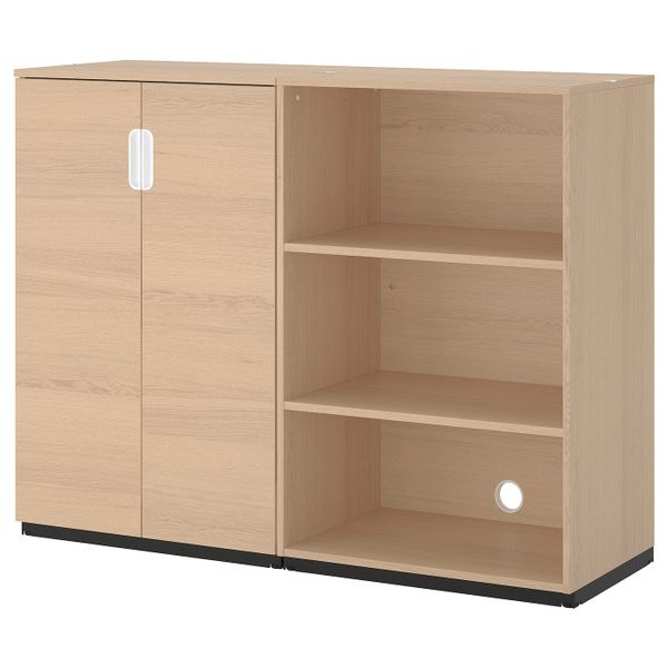 Комбинация для хранения, дубовый шпон, беленый 160x120 см IKEA ГАЛАНТ 792.857.93 - фото 1