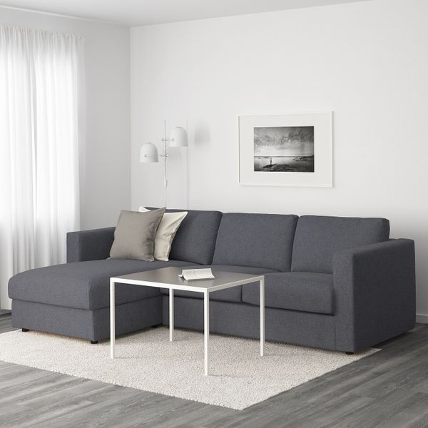 3-местный диван, с козеткой, Гуннаред классический серый IKEA ВИМЛЕ 392.070.14 - фото 2