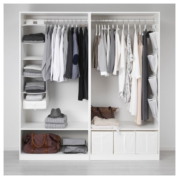 Гардероб ПАКС, белый, Хасвик белый - схема-чертеж с размерами