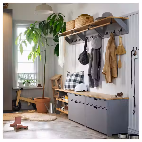 KALLSÖ КАЛЛСЁ Скамья с ящиком - серый 80x38x56 см - фото 4