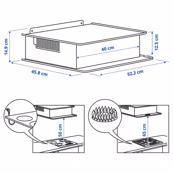 VIGGBO ВИГГБО Вытяжка кухонная стен креп (колпак) - ИКЕА 300 чёрный 52 см - фото 6