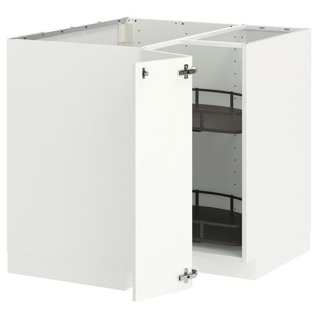 METOD Угловой напольн шкаф с вращающ секц - белый/Stensund белый 88x88 см
