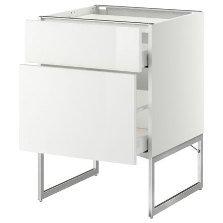 Напольный шкаф, 2 фронтальных панели, 3 ящика МЕТОД / МАКСИМЕРА, белый, Рингульт белый