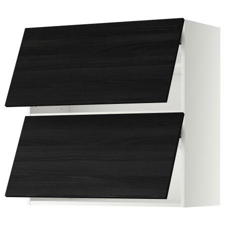 Навесной шкаф, 2 дверцы, горизонтальный МЕТОД, белый, Тингсрид черный