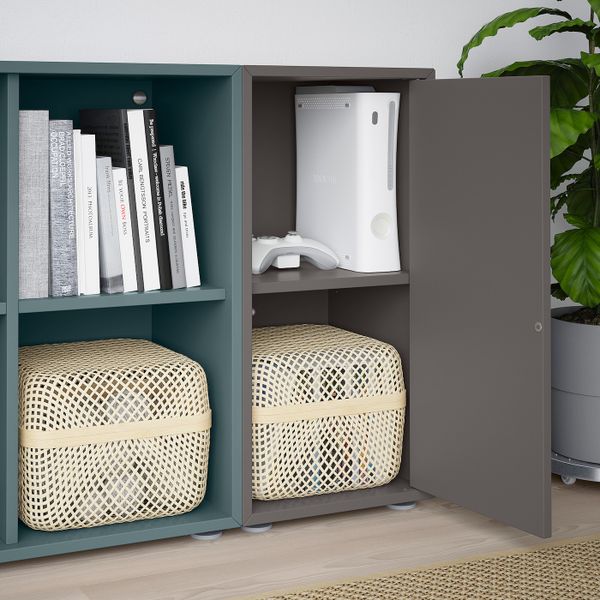 Комбинация шкафов с ножками, темно-серый/серо-бирюзовый 105x35x72 см IKEA EKET ЭКЕТ 393.860.96 - фото 3