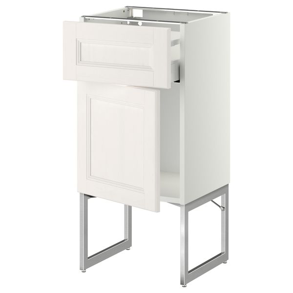 Напольный шкаф с ящиком, дверью МЕТОД / МАКСИМЕРА, белый, Лаксарби белый - схема-чертеж с размерами
