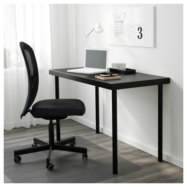 Стол ТОРНЛИДЕН / АДИЛЬС, черно-коричневый, черный (120x60 см) - схема-чертеж с размерами