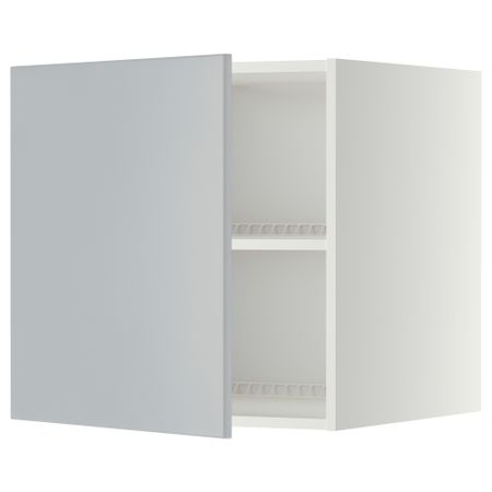 Верхний шкаф на холодильник, морозильник МЕТОД, белый, Веддинге серый