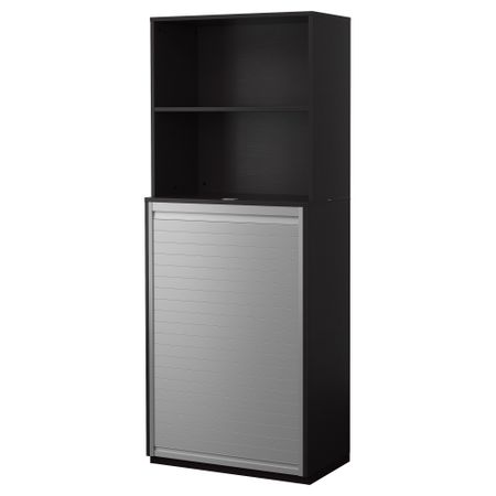 Комбинация для хранения с дверцей-шторой ГАЛАНТ, черно-коричневый черно-коричневый (80x200 см)