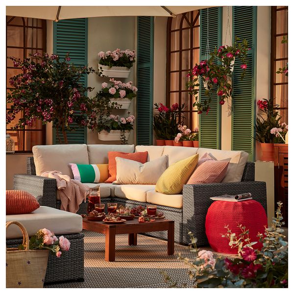 Модульный Угловой 3-местный диван, садовый IKEA SOLLERÖN СОЛЛЕРОН 392.877.89 - фото 4