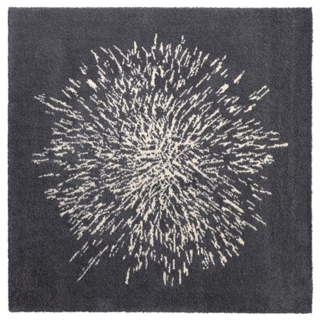 Ковер, длинный ворс САНДЕРУМ, серый, белый (200x200 см)