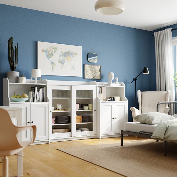 Комбинация для хранения, белый 244x46x116 см IKEA HAUGA ХАУГА 993.887.09 - фото 3