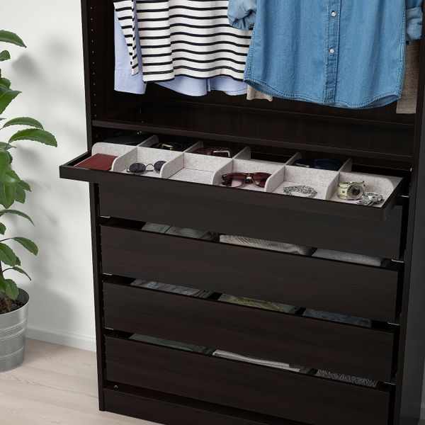 Выдвижная полка, черно-коричневый 100x35 см IKEA KOMPLEMENT КОМПЛИМЕНТ 004.375.58 - фото 2