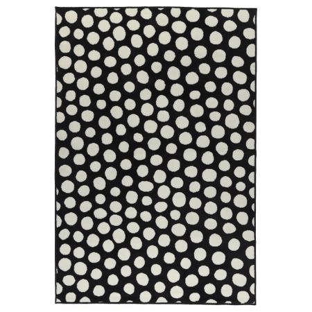 Ковер, короткий ворс УЛЛГАМП, черный, белый (133x195 см)
